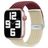 Mobigear Braided Dual Nylon Apple Watch Bandje Klemsluiting - 49/46/45/44 mm - Bordeaux Rood / Sterrenlicht