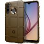 Mobigear Rugged Shield Samsung Galaxy A21 Hoesje Flexibel TPU Backcover Shockproof - Bruin