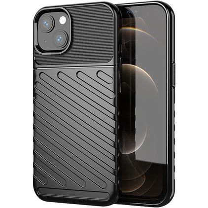 Mobigear Groove iPhone 13 Mini Hoesje Flexibel TPU Backcover - Zwart