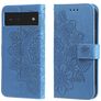 Mobigear Flowers Google Pixel 6 Hoesje Bookcase Portemonnee - Blauw