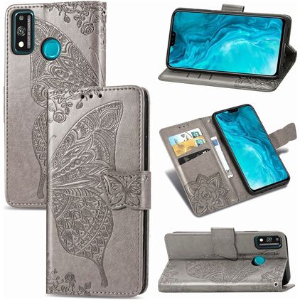 Mobigear Butterfly HONOR 9X Lite Hoesje Bookcase Portemonnee - Grijs
