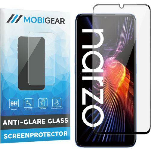 Mobigear Premium Realme Narzo 50 5G Glazen Screenprotector - Case Friendly - Zwart