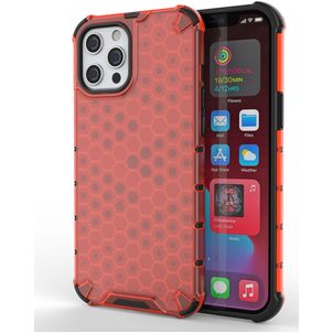 Mobigear Honeycomb iPhone 13 Mini Hoesje Hardcase Backcover Shockproof - Rood