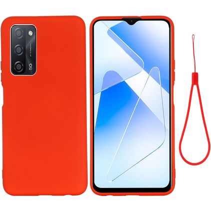 Mobigear Rubber Touch OPPO A54 Siliconen Hoesje Backcover - Rood