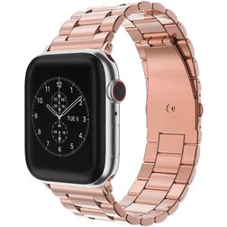 Mobigear Antwerp Stalen Apple Watch Bandje Vouwsluiting - 42/41/40/38 mm - Roségoud