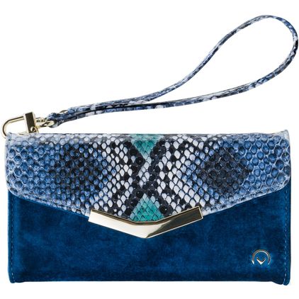 Mobilize Gelly Velvet Samsung Galaxy A30s Hoesje Uitneembare 2in1 Clutch - Royal Blue Snake