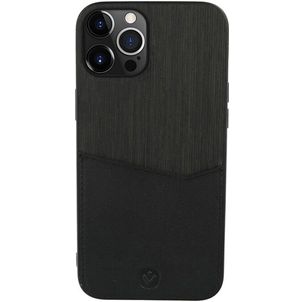 Valenta Card Slot iPhone 13 Pro Hoesje Echt Leer Backcover met Pasjeshouder - Zwart
