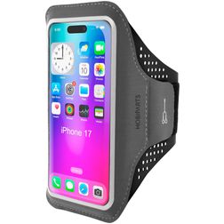 Mobiparts Comfort Fit Telefoonhouder Hardlopen iPhone 17 Sport Hoesje Neopreen Sportarmband - Zwart