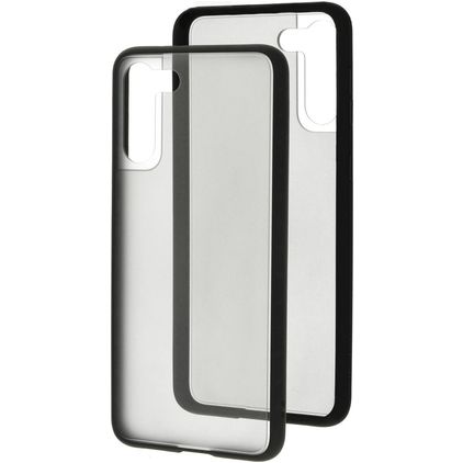 Mobiparts Hardcover Samsung Galaxy S21 Plus Hoesje Hardcase Backcover - Transparant / Grijs