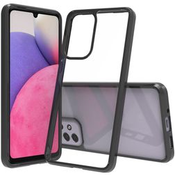 Mobigear Crystal Samsung Galaxy A33 Hoesje Hardcase Backcover - Transparant / Zwart