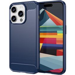Mobigear Brushed Slim iPhone 15 Pro Hoesje Flexibel TPU Backcover - Blauw