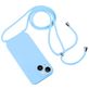 Mobigear Lanyard iPhone 15 Siliconen Hoesje met koord - Blauw