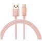 Mobigear Nylon USB-A naar USB-C Kabel 2 Meter - Roségoud