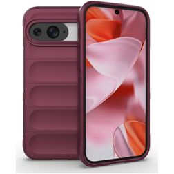 Mobigear Bumpy Google Pixel 9 Pro Hoesje Flexibel TPU Backcover - Wine Red