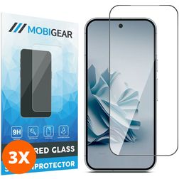 Mobigear Premium Google Pixel 9 Pro Glazen Screenprotector - Case Friendly - Zwart (3-Pack)