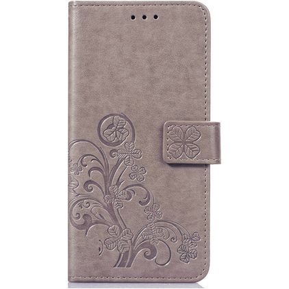 Mobigear Clover OnePlus 6T Hoesje Bookcase Portemonnee - Grijs