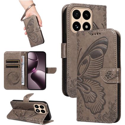Mobigear Butterfly Xiaomi 15T Hoesje Bookcase Portemonnee - Grijs