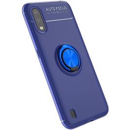 Mobigear Armor Ring Samsung Galaxy A01 Hoesje Flexibel TPU Backcover Shockproof met Ringhouder - Blauw