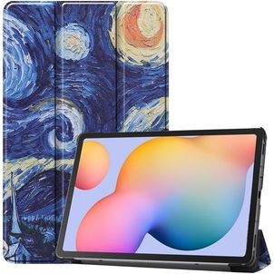 Mobigear Tri-Fold Samsung Galaxy Tab S6 Lite Hoes Bookcase - The Starry Night