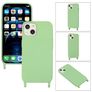 Mobigear Lanyard iPhone 14 Plus Siliconen Hoesje met koord - Groen