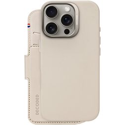 Decoded Detachable Wallet iPhone 16 Pro MagSafe Hoesje Echt Leer Uitneembare 2in1 Bookcase Portemonnee - Clay