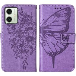 Mobigear Butterfly Motorola Moto G54 Hoesje Bookcase Portemonnee - Paars