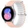 Mobigear Ocean Siliconen Smartwatch Bandje Gespsluiting - Universeel 20 mm aansluiting - Wit / Roze