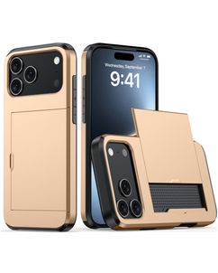Mobigear Card iPhone 18 Pro Hoesje Hardcase Backcover Shockproof met Pasjeshouder - Goud