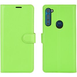 Mobigear Classic Motorola One Fusion Plus Hoesje Bookcase Portemonnee - Groen