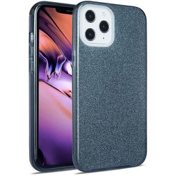 Mobigear Glitter iPhone 12 Pro Max Hoesje Hardcase Backcover - Donkerblauw