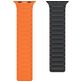 Mobigear Loop Mag Siliconen Apple Watch Bandje Magneetsluiting - 42/41/40/38 mm - Zwart / Oranje