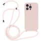 Mobigear Lanyard iPhone 14 Pro Siliconen Hoesje met koord - Sand Pink