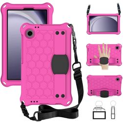 Mobigear HexStrap Samsung Galaxy Tab A9 (2023) Hoes EVA Schuim Backcover + Schouderband - Roze