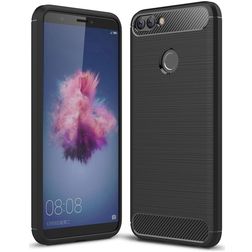 Mobigear Brushed Slim Huawei P Smart (2018) Hoesje Flexibel TPU Backcover - Zwart