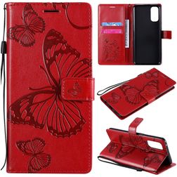 Mobigear Butterfly OPPO Reno 4 Hoesje Bookcase Portemonnee - Rood