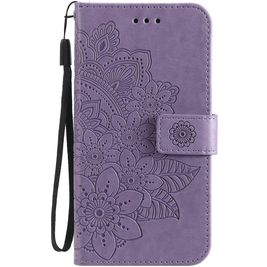 Mobigear Flowers OPPO A54 5G Hoesje Bookcase Portemonnee - Paars