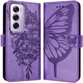 Mobigear Butterfly OPPO Reno 12 Pro Hoesje Bookcase Portemonnee - Paars