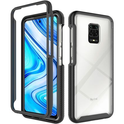 Mobigear Two-Layer Xiaomi Redmi Note 9S Hoesje Hardcase Backcover Shockproof - Zwart
