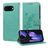 Mobigear Flowers Google Pixel 9a Hoesje Bookcase Portemonnee - Groen