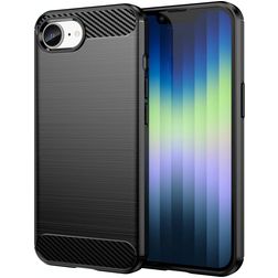 Mobigear Brushed Slim iPhone 17e Hoesje Flexibel TPU Backcover - Zwart