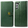 Mobigear Snap Button Samsung Galaxy S21 FE Hoesje Bookcase Portemonnee - Groen