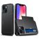 Mobigear Card iPhone 15 Plus Hoesje Hardcase Backcover Shockproof met Pasjeshouder - Zwart