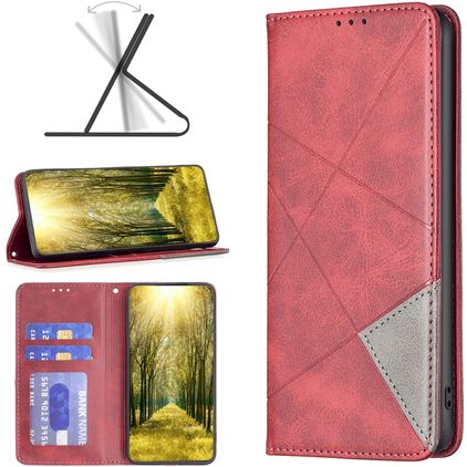 Mobigear Rhombus Slim Motorola Edge 40 Hoesje Bookcase - Rood