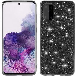 Mobigear Glitter Samsung Galaxy S20 Hoesje Hardcase Backcover - Zwart