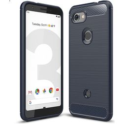 Mobigear Brushed Slim Google Pixel 3a Hoesje Flexibel TPU Backcover - Blauw