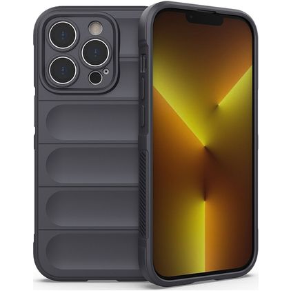 Mobigear Bumpy iPhone 14 Pro Hoesje Flexibel TPU Backcover - Charcoal