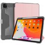 Mutural Tri-Fold Tough iPad Pro 12.9 Inch (2021) Hoes Bookcase + Stylus Houder - Zwart / Roségoud
