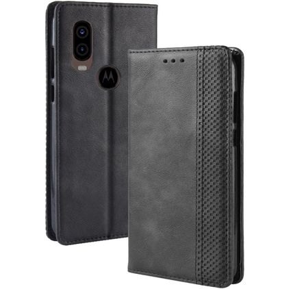 Mobigear Sensation Motorola One Vision Hoesje Bookcase Portemonnee - Zwart