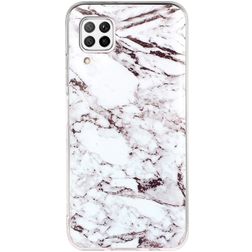 Mobigear Marble Huawei P40 Lite Hoesje Flexibel TPU Backcover - Wit