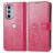 Mobigear Clover Motorola Edge 30 Pro Hoesje Bookcase Portemonnee - Magenta